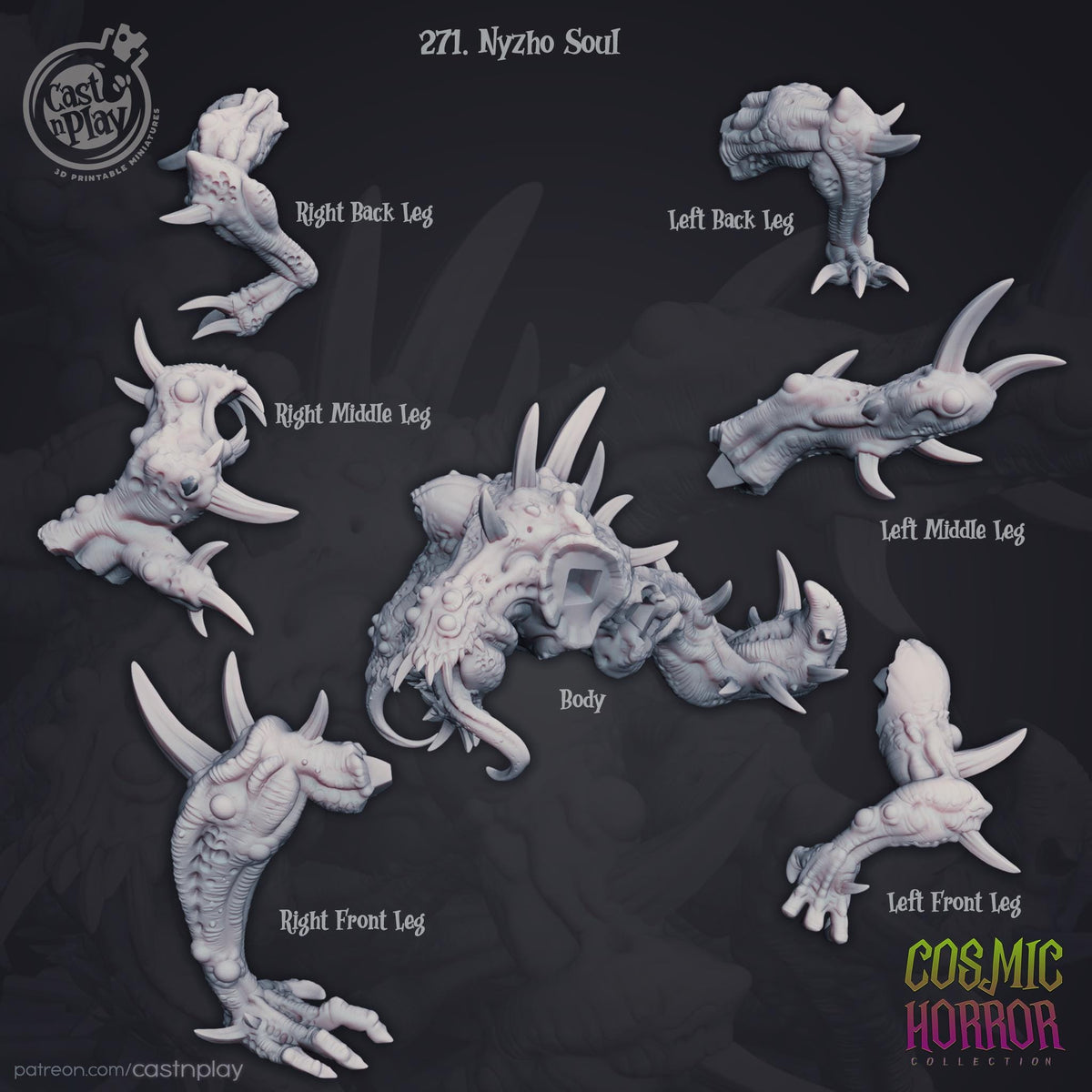 Abomination Enemy Miniature - 3D printed miniature detail view