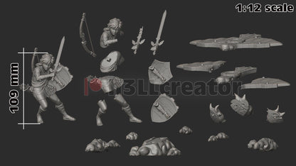 Link Legend of Zelda Figure - paintable tabletop miniature product view