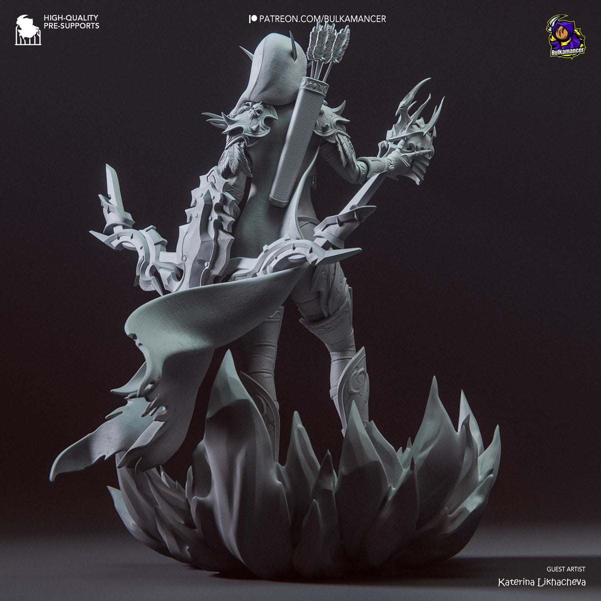 Sylvanas Windrunner Figure - World of Warcraft - paintable tabletop miniature product view