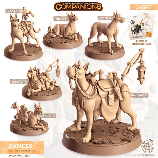 Great Dane Dog Animal Companion Miniature - resin tabletop miniature front view