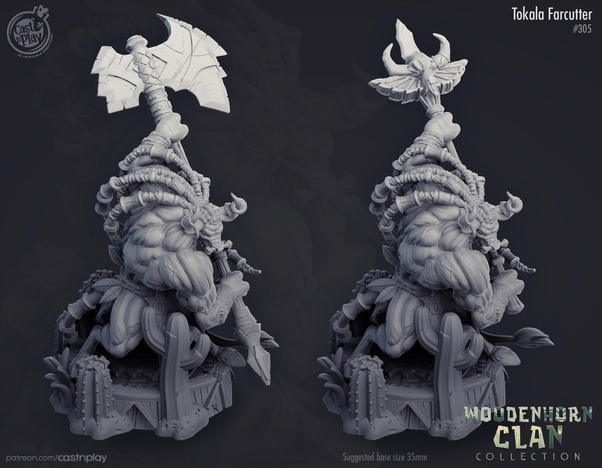 Minotaur Fighter Miniature - resin tabletop miniature front view