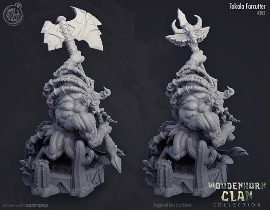 Minotaur Fighter Miniature - resin tabletop miniature front view