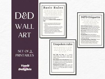 Basic Rules Wall Art - digital download preview