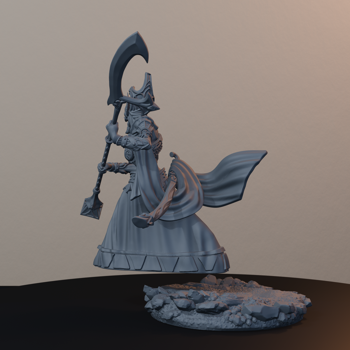 Sandmancer Aristocrats Egyptian Fantasy Miniatures - Sandmancer Aristocrat Pose 03 - back left three-quarter view