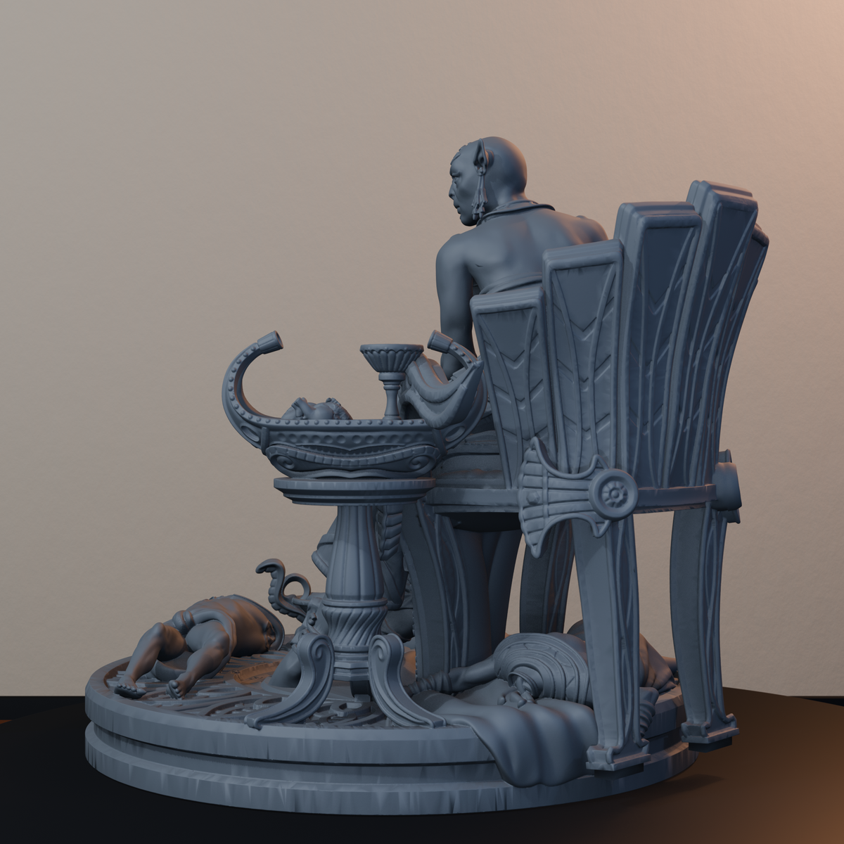 Daughters Of Sekhmet Egyptian Fantasy Miniatures - Daughters of Sekhmet Pose 01 - back left three-quarter view