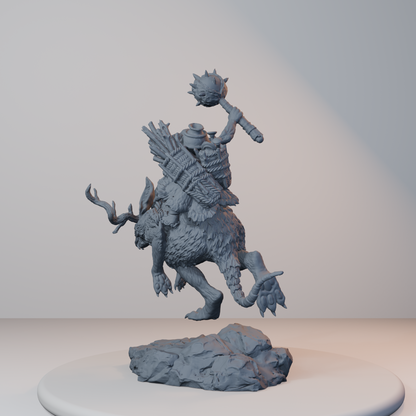 Goblin Riders Fantasy Miniatures - Goblin Rider Pose 01 - back left three-quarter view
