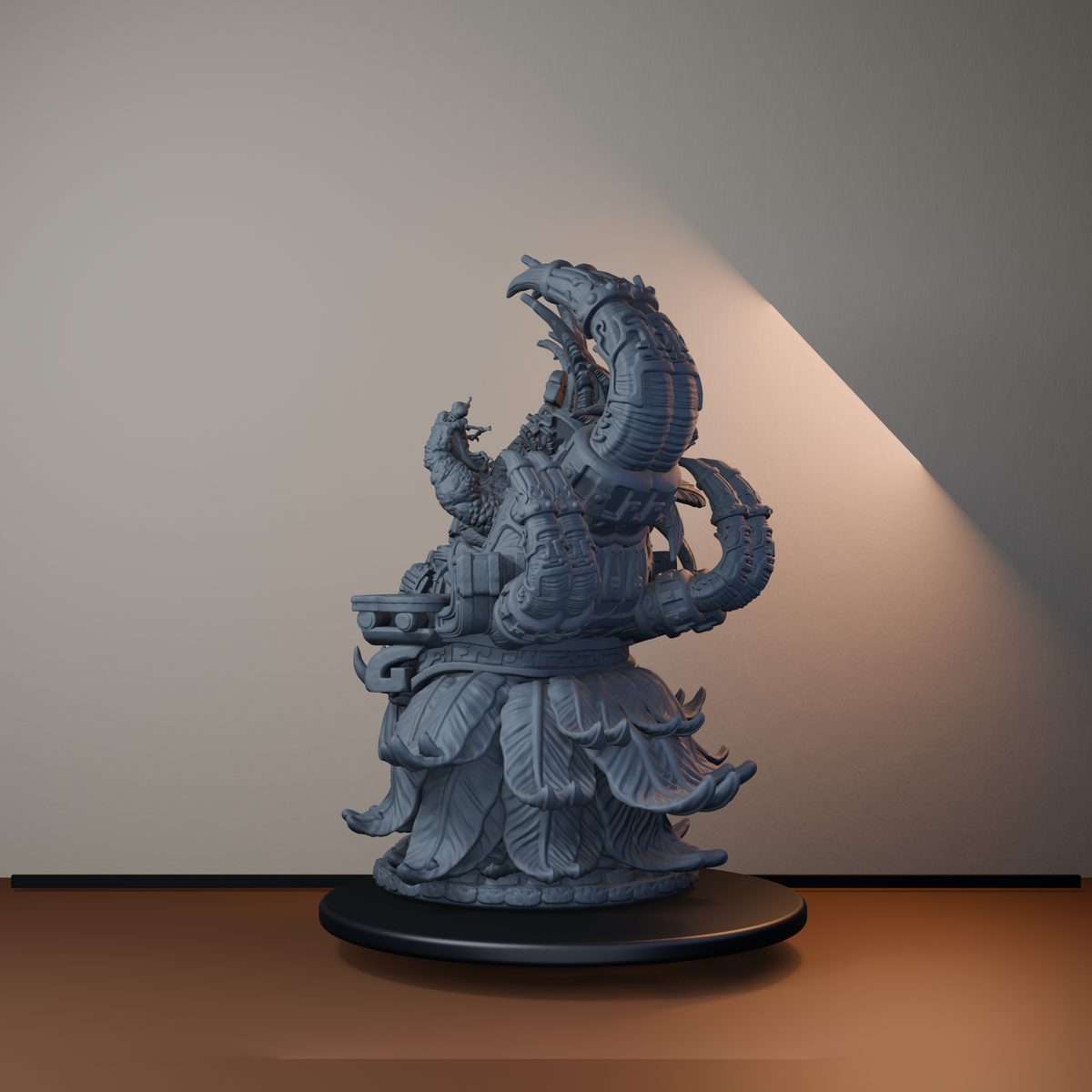 High Priest of Ziskal Fantasy Miniatures - High Priest of Ziskal Open Mouth - back left three-quarter view