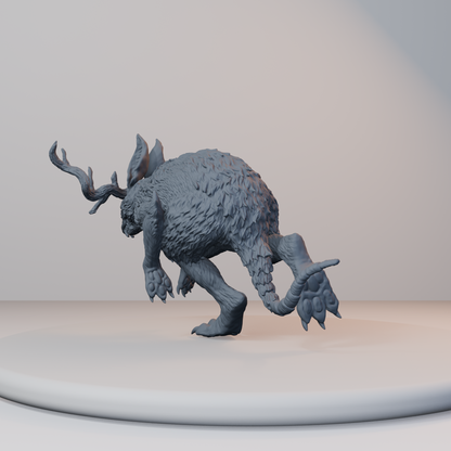 Jackalopes Fantasy Miniatures - Jackalope Pose 01 - back left three-quarter view