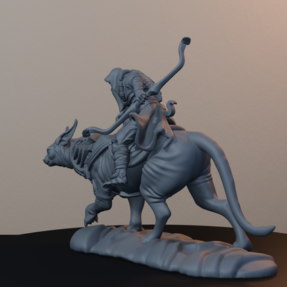 Salahari Riders Egyptian Fantasy Miniatures - Salahari Rider Pose 04 - back left three-quarter view