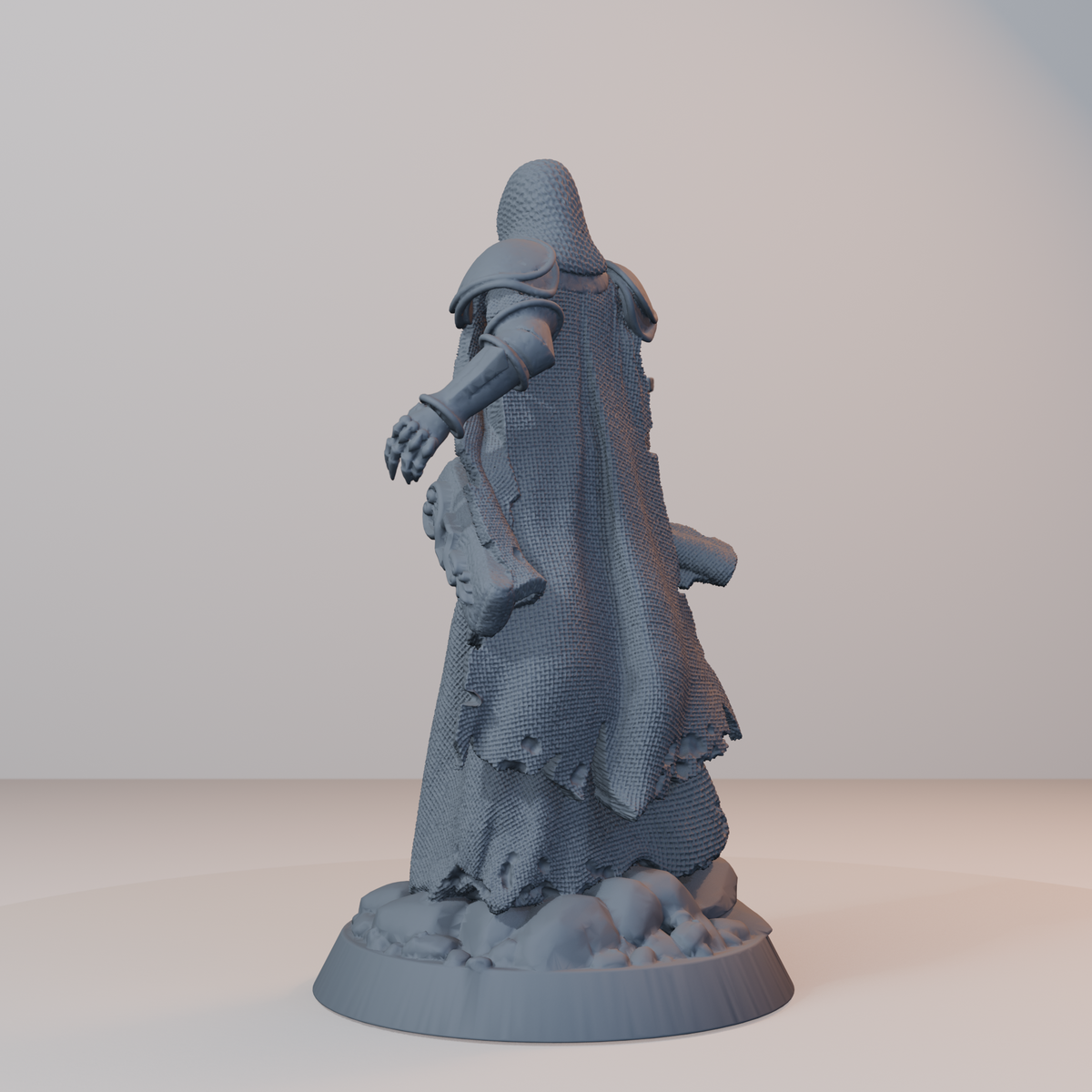 Baron's Soldiers Fantasy Miniatures - Wraith_Archer_Posed_v2 (repaired) - back left three-quarter view