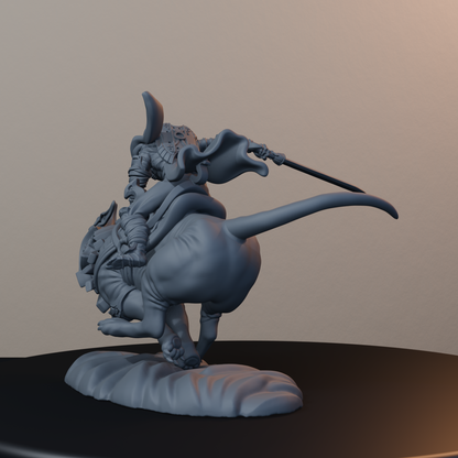Salahari Riders Egyptian Fantasy Miniatures - Salahari Rider Pose 02 - back left three-quarter view