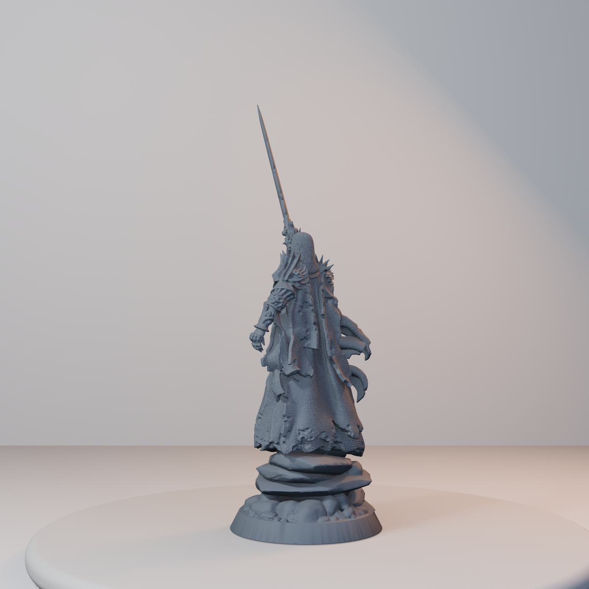 Baron's Soldiers Fantasy Miniatures - Wraith_King_Posed (repaired) - back left three-quarter view