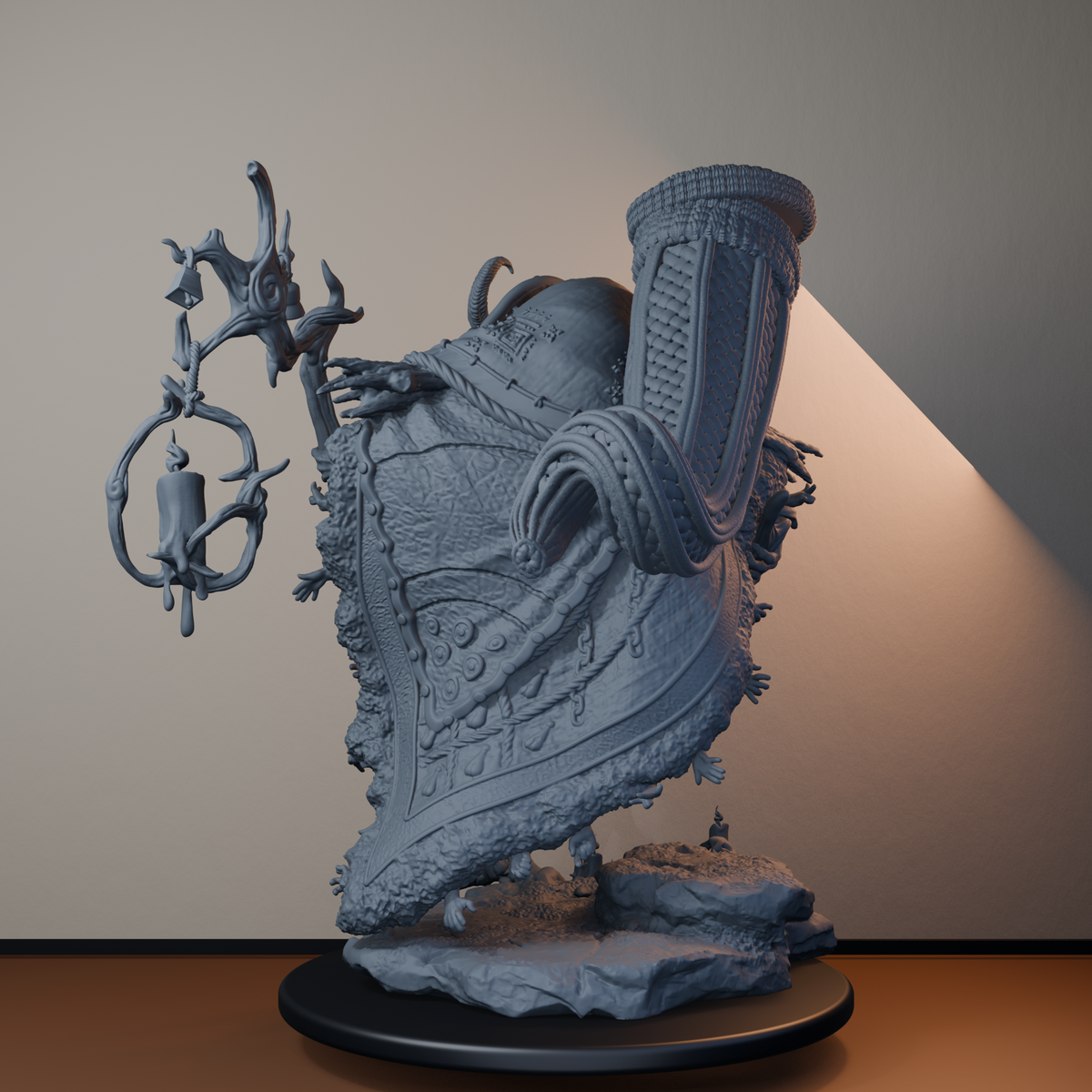 Krampus Fantasy Miniatures - Krampus Body 02 - back left three-quarter view