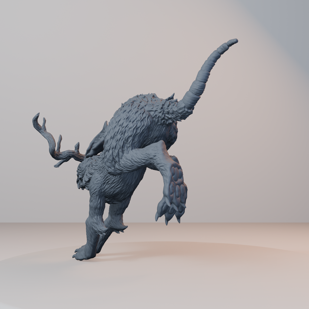 Jackalopes Fantasy Miniatures - Jackalope Pose 03 - back left three-quarter view