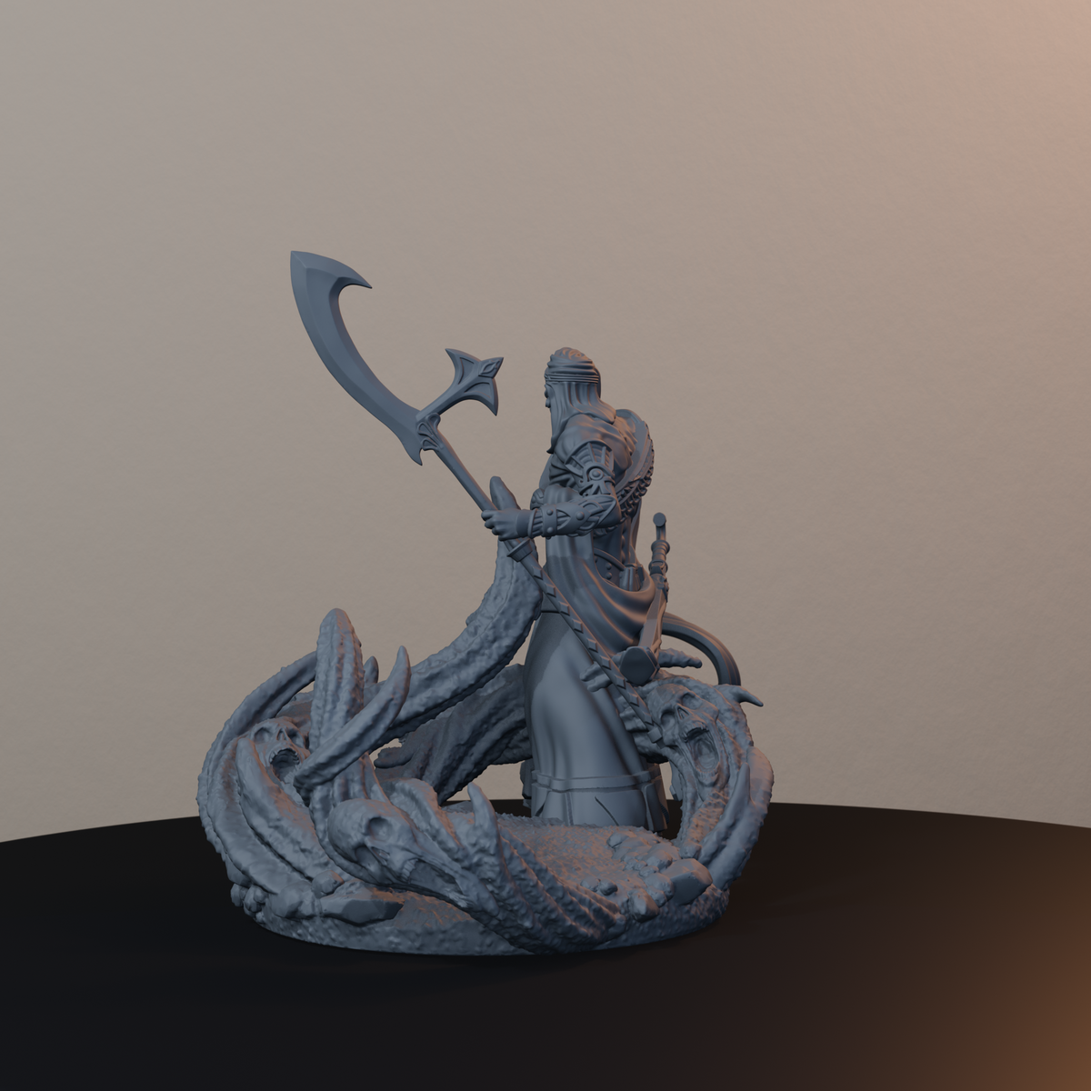 Sandmancer Aristocrats Egyptian Fantasy Miniatures - Sandmancer Aristocrat Pose 02 - back left three-quarter view