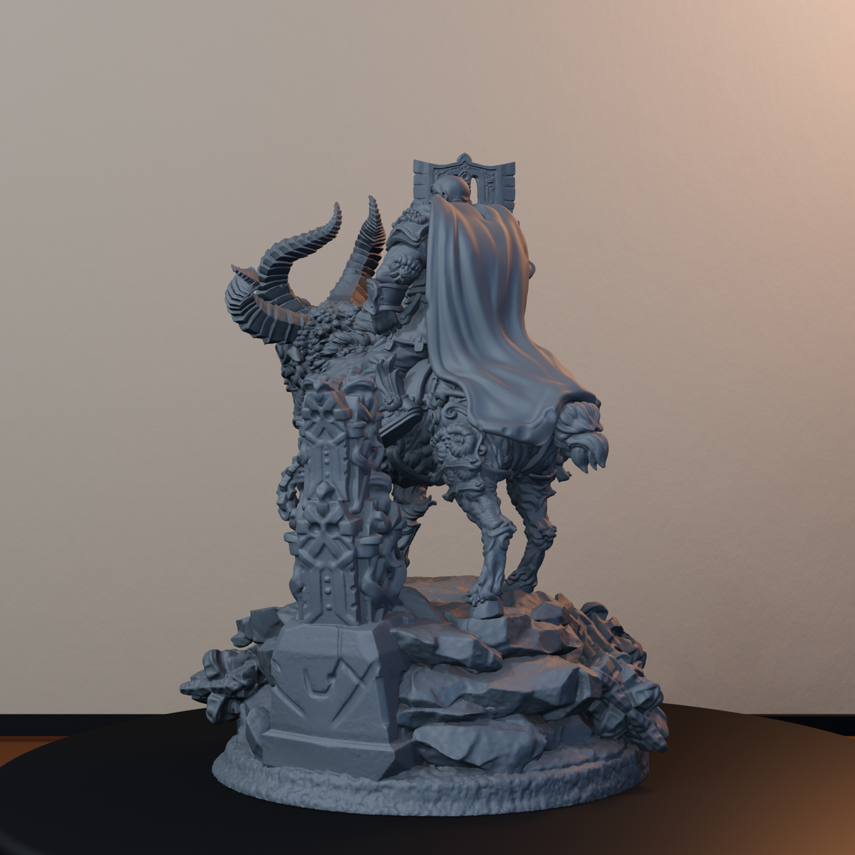 Steelbreaker Warriors Ram Riders Dwarf Miniatures - Steelbreaker Ram Rider Pose 02 - back left three-quarter view