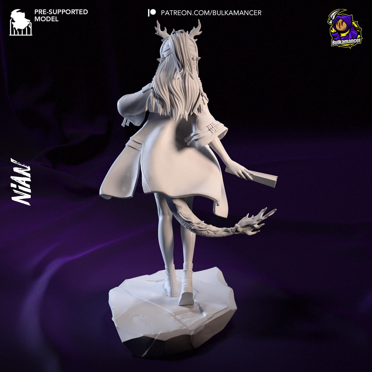 Nian Arknights Figure - 3D printed miniature detail view