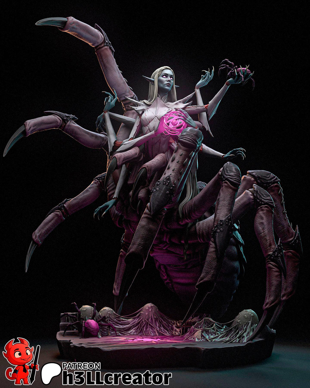 Lolth Figure - Baldur's Gate 3 - paintable tabletop miniature product view