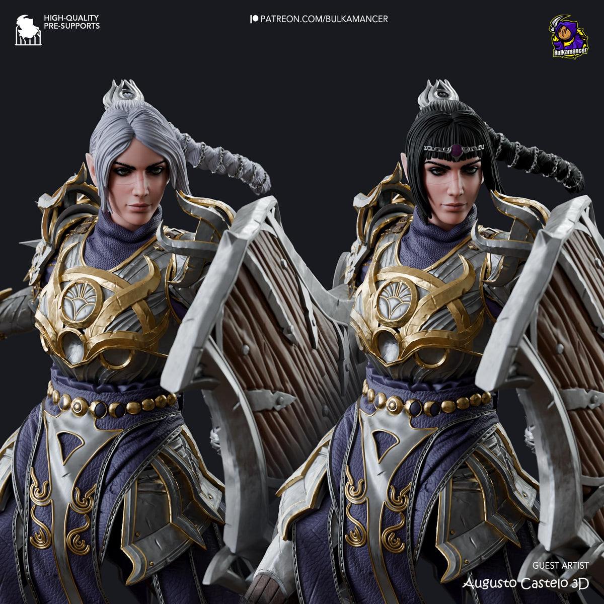Shadowheart Figure - Baldur's Gate 3 - 3D printed miniature detail view