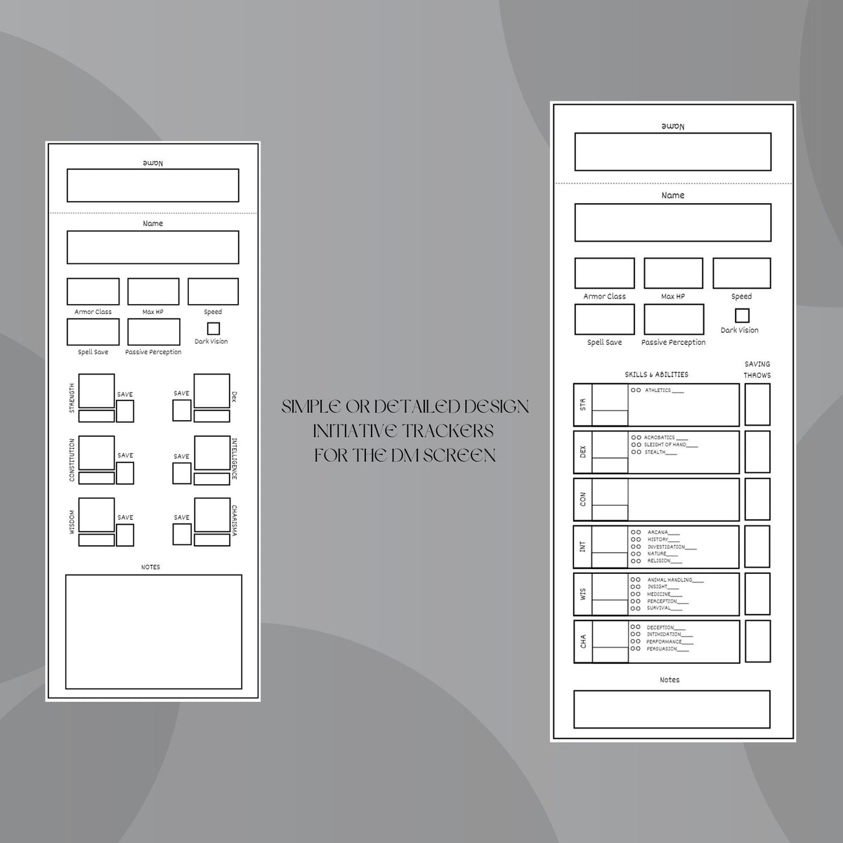 Fillable Initiative Tracker Cards - digital product alternate preview