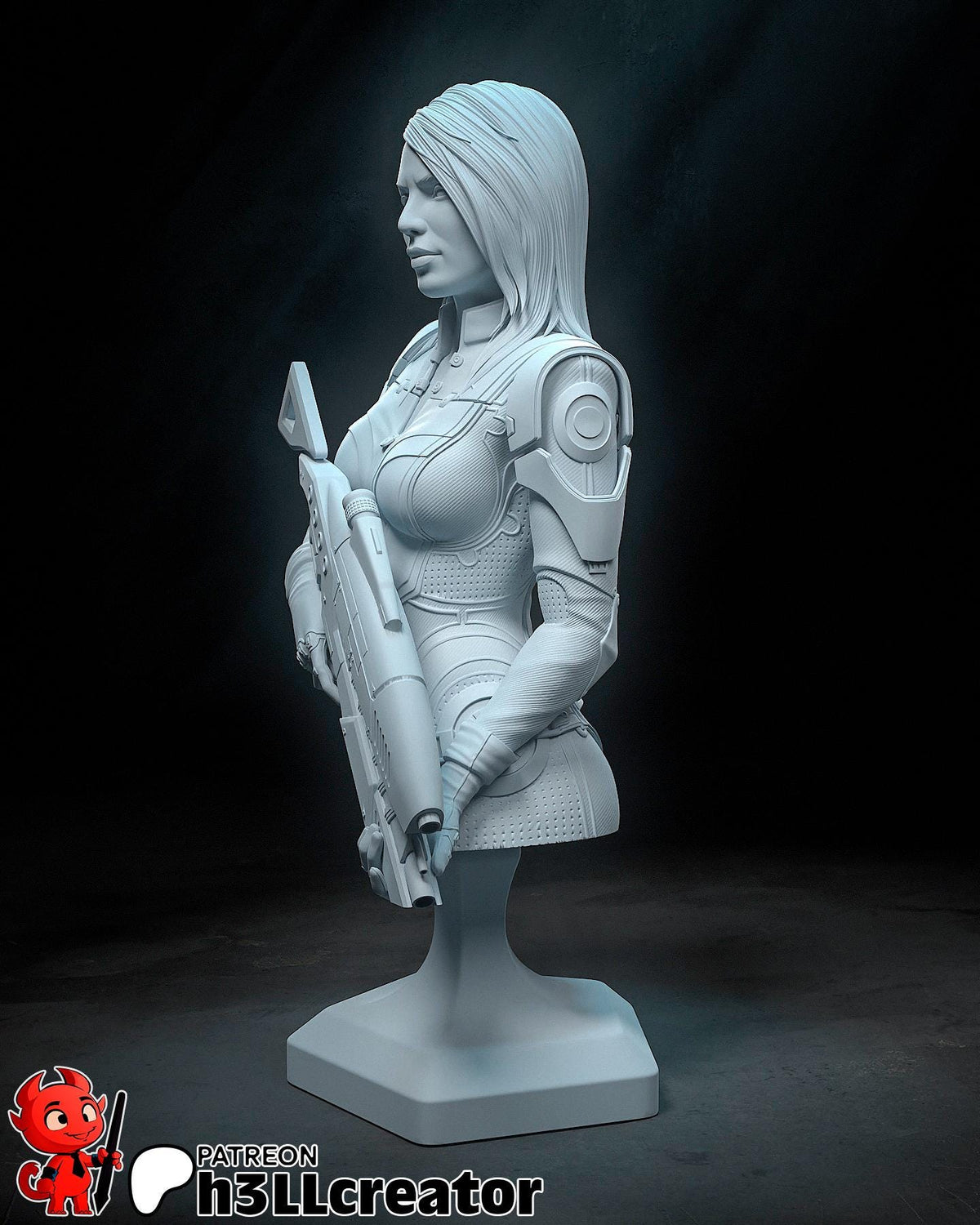 Ashley Williams Bust - Mass Effect - resin tabletop miniature alternate angle