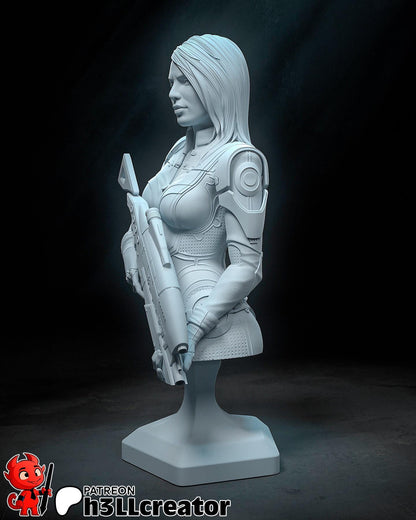 Ashley Williams Bust - Mass Effect - resin tabletop miniature alternate angle