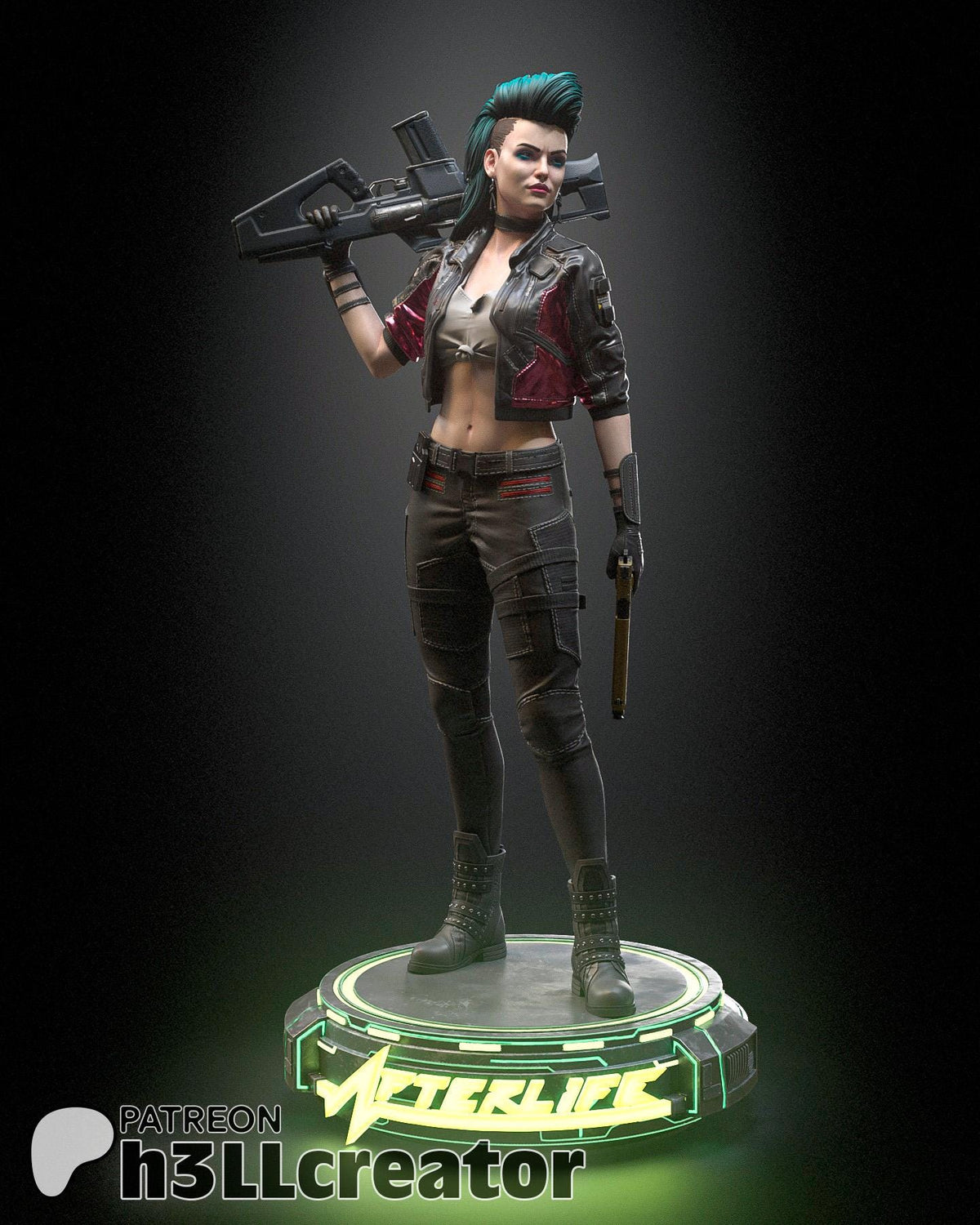 Rogue Amendiares Figure - Cyberpunk 2077 - resin tabletop miniature front view