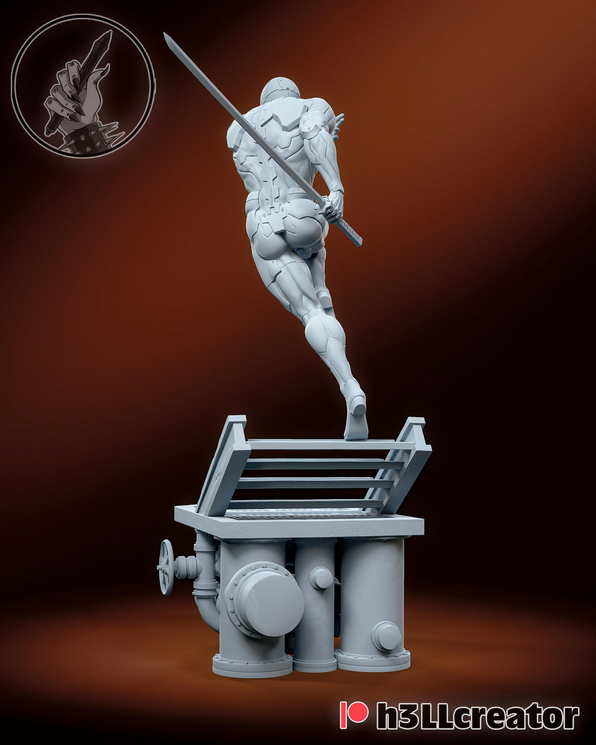 Gray Fox Metal Gear Figure - paintable tabletop miniature product view