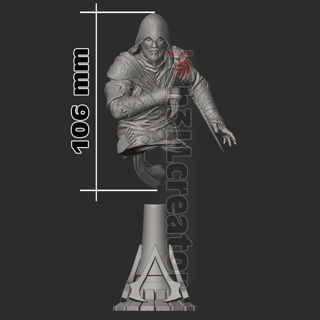 Ezio Auditore Assassin's Creed Bust - paintable tabletop miniature product view