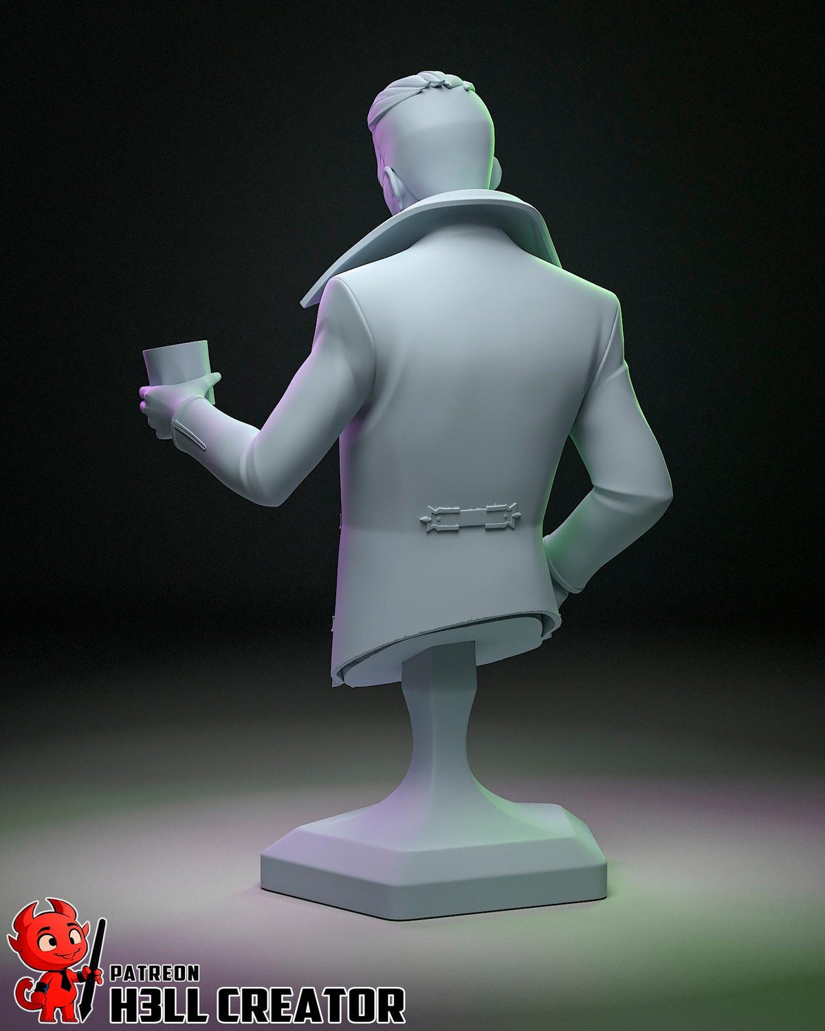 Silco Bust - Arcane - 3D printed miniature detail view