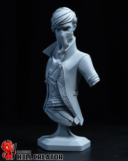 Emily Dishonored 2 Bust - paintable tabletop miniature product view