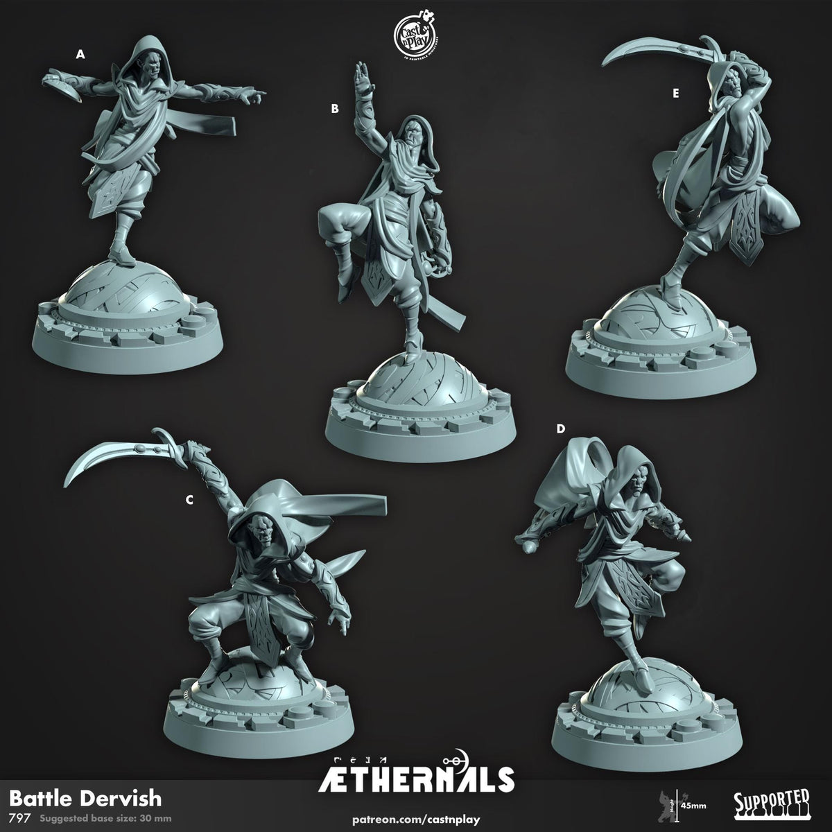 Half Orc Rogue Miniature - resin tabletop miniature front view