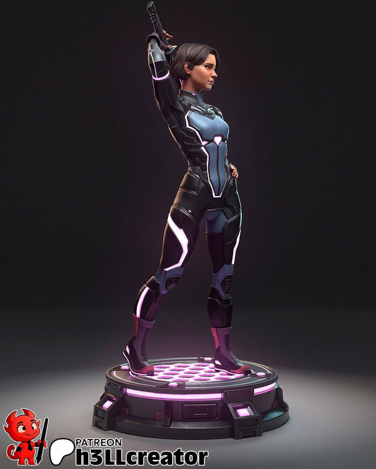 Mio Split Fiction Figure - resin tabletop miniature alternate angle