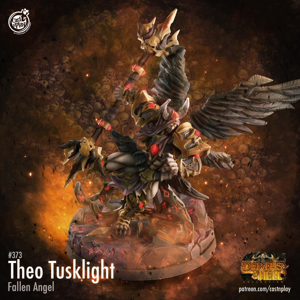 Fallen Angel Miniature - resin tabletop miniature front view