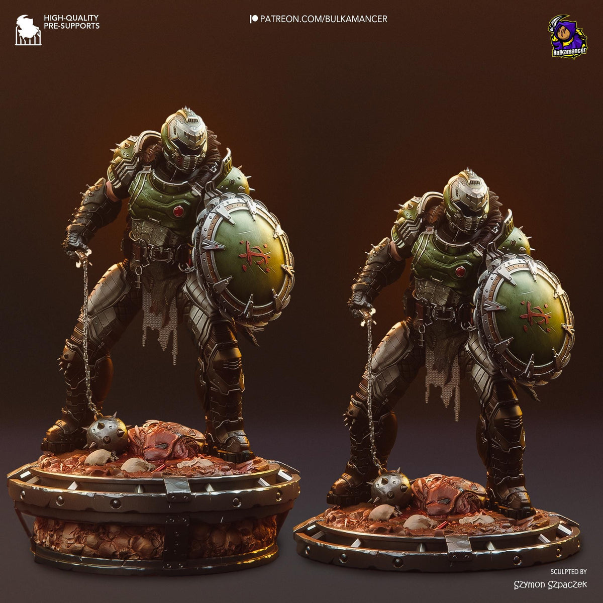 Doom Slayer Figure - 3D printed miniature detail view