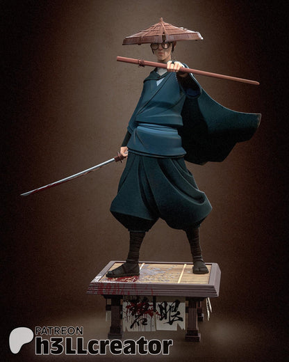 Mizu Blue Eye Samurai Figure - resin tabletop miniature front view