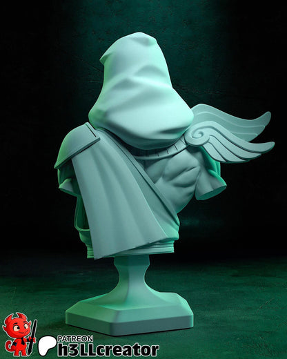 Thanatos Bust - Hades - 3D printed miniature detail view