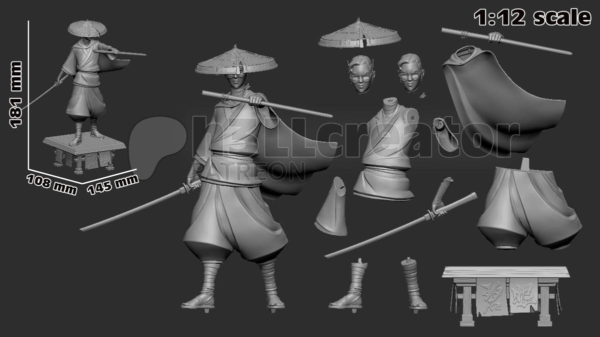 Mizu Blue Eye Samurai Figure - resin miniature view 8
