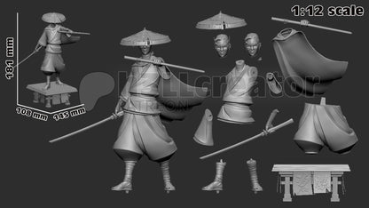 Mizu Blue Eye Samurai Figure - resin miniature view 8
