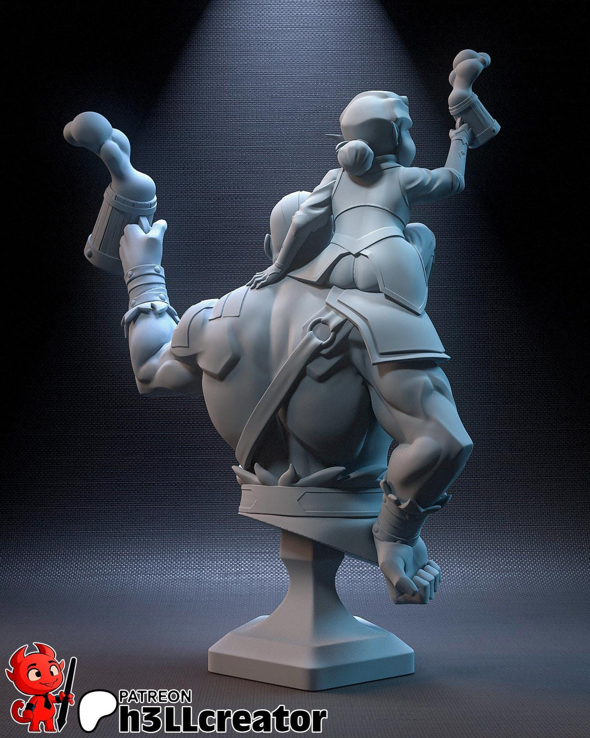 Grog and Pike The Legend of Vox Machina Bust - resin tabletop miniature alternate angle