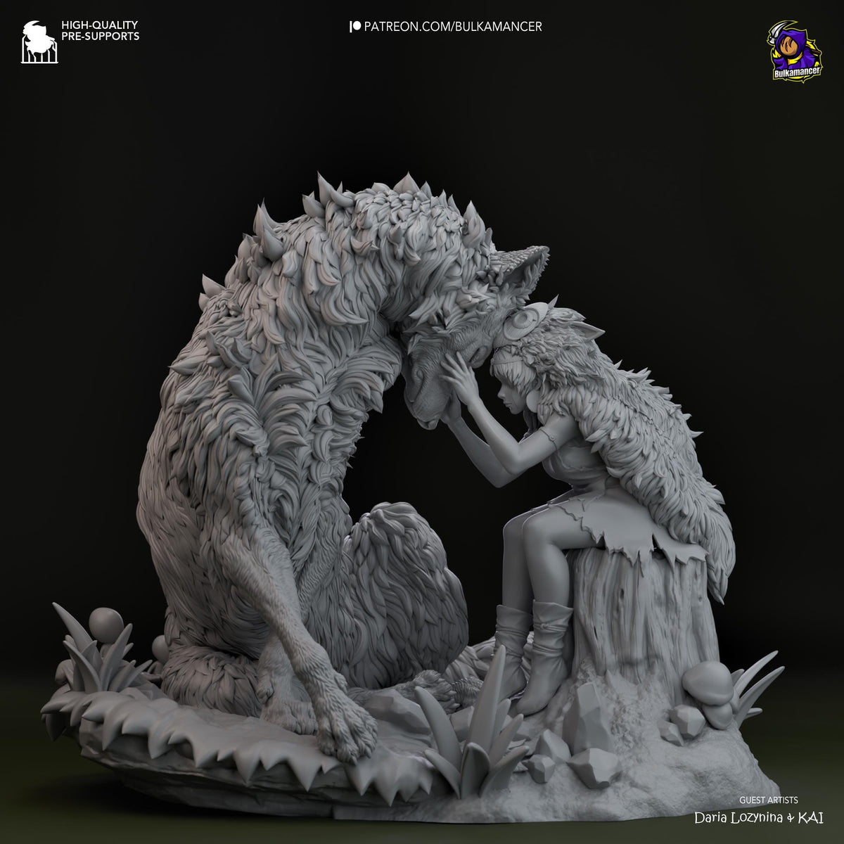 San Princess Mononoke Figure - paintable tabletop miniature product view