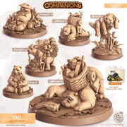 Panda Animal Companion Miniature - resin tabletop miniature front view
