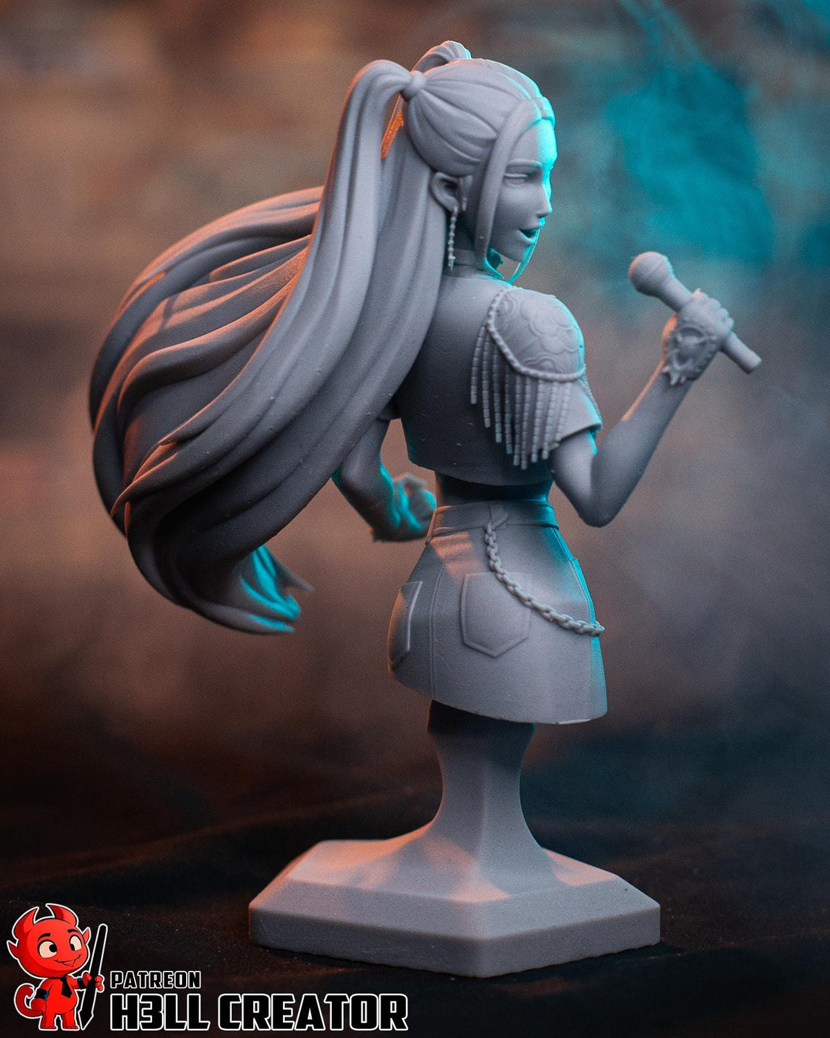 Mira KPop Demon Hunters Bust - 3D printed miniature detail view
