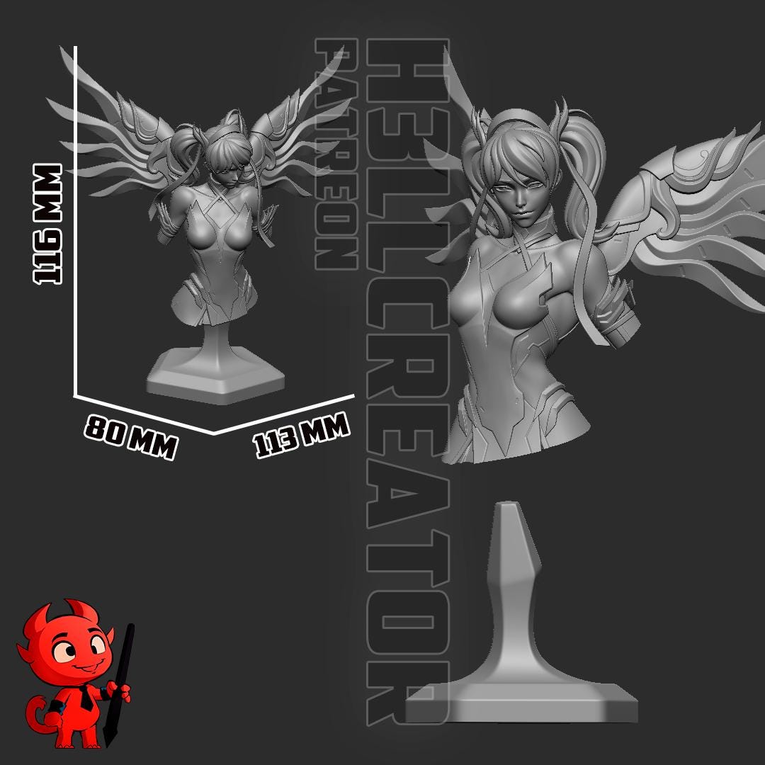 Mercy Bust - Overwatch - paintable tabletop miniature product view