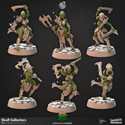 Female Orc Barbarian Miniature - resin tabletop miniature front view