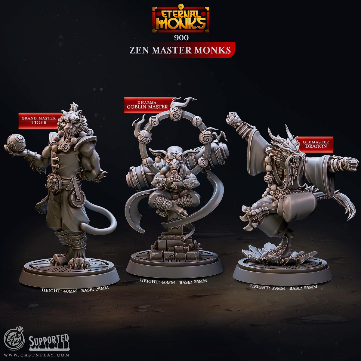Leonin Monk Miniature - resin tabletop miniature front view