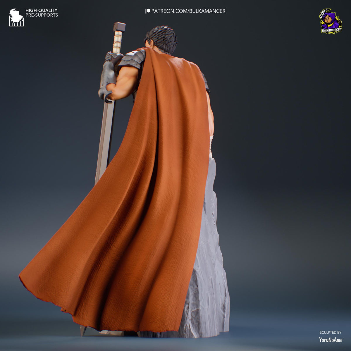 Guts Berserk The Golden Age Arc. Figure - 3D printed miniature detail view