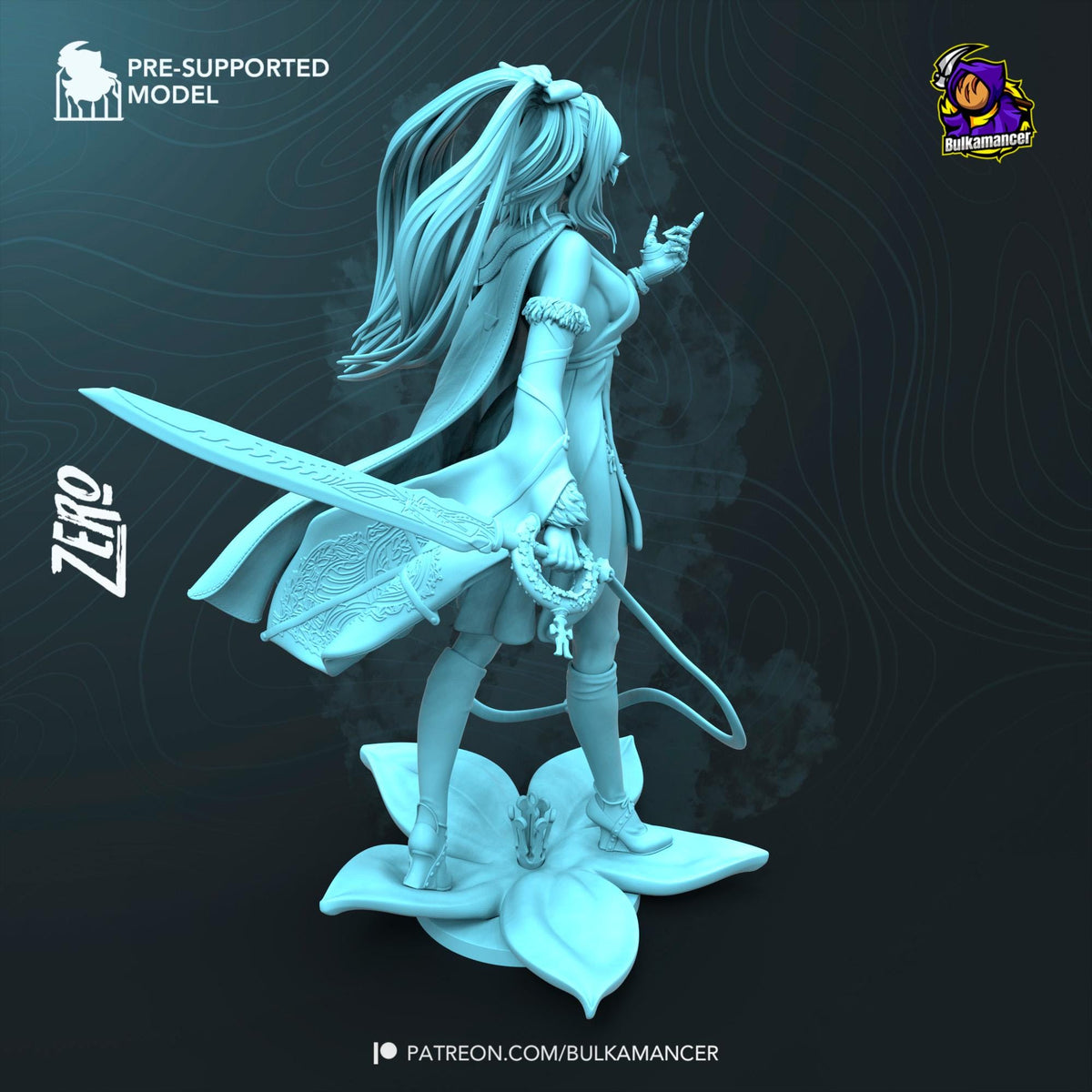 Zero Drakengard 3 Figure - 3D printed miniature detail view