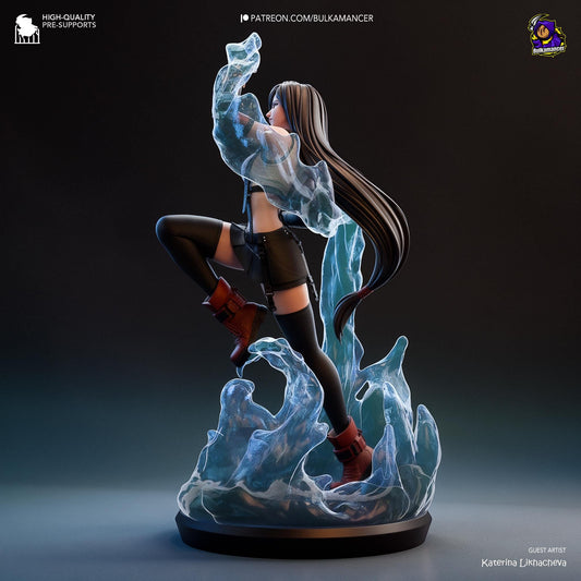Tifa Lockhart Figure - Final Fantasy VII - resin tabletop miniature alternate angle