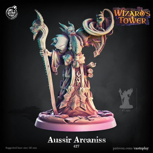Tiefling Wizard Miniature - resin tabletop miniature front view